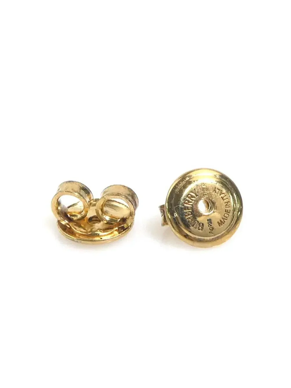 Auth Burberry Pierce Earrings Gold #302615B17B
